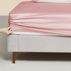 Silk Fitted Sheet, Pearl Pink