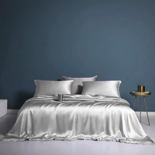 Silk Bedding Set, Fog Grey