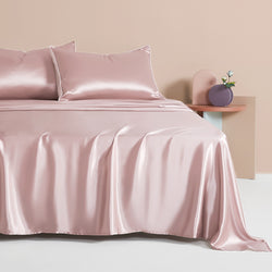 Silk Flat Sheet, Pearl Pink