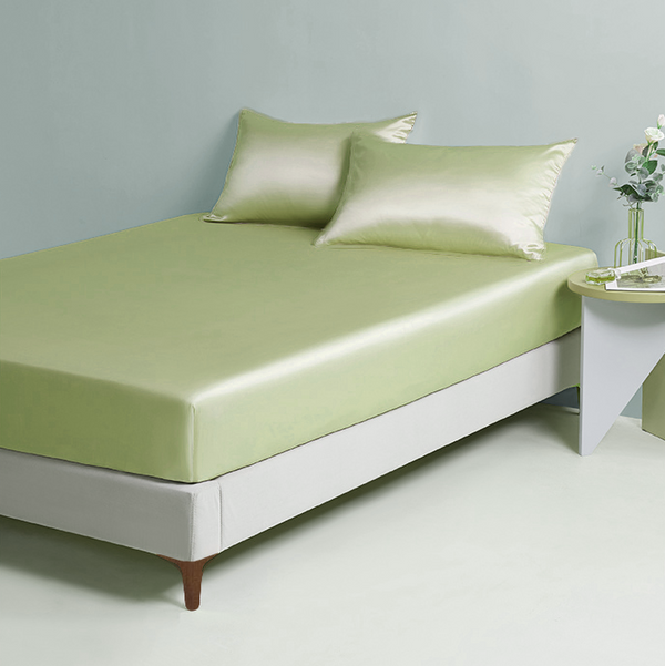 Silk Fitted Sheet, Sage Green