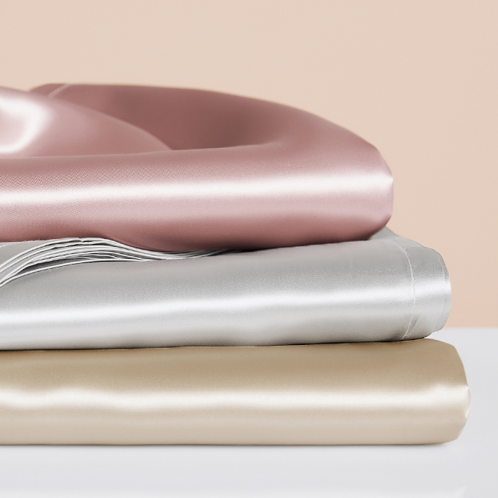 Silk Flat Sheet, Pearl Pink