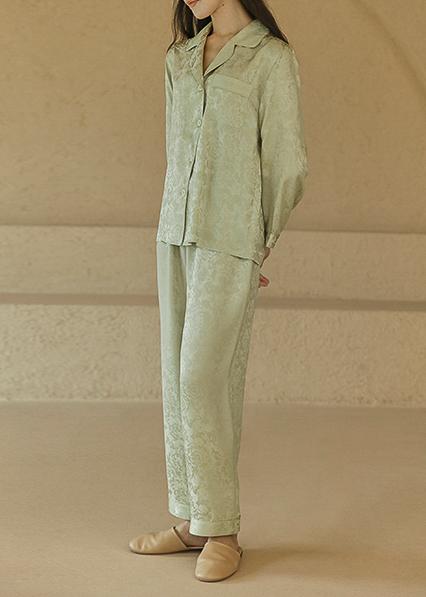 Jacquard Silk Pajama Set, Pearl Pink – Muraki