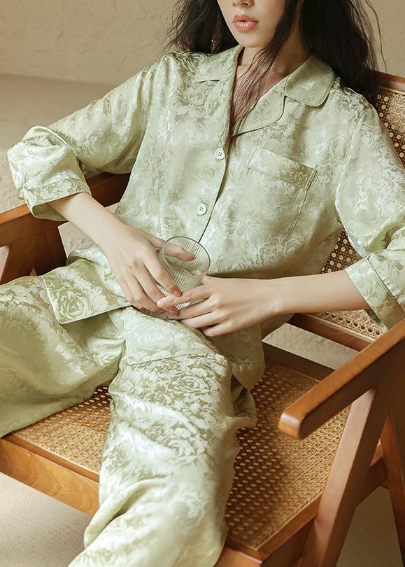 Jacquard Silk Pajama Set, Pearl Pink