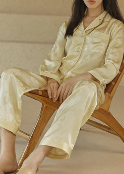 Jacquard Silk Pajama Set, Sunrise Yellow – Muraki