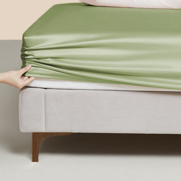 Silk Fitted Sheet, Sage Green