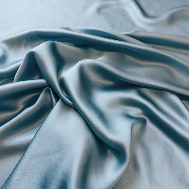 Silk Flat Sheet, Serenity Blue