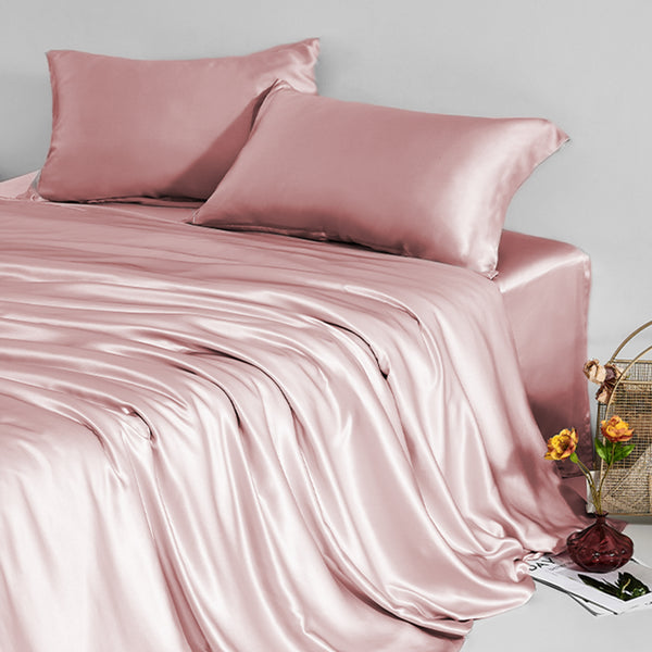 Silk Bedding Set, Pearl Pink