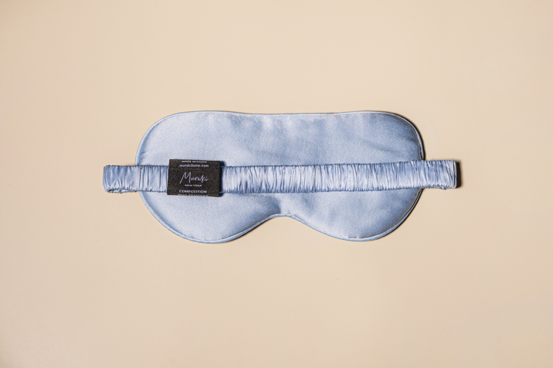 Sky Blue Silk Eye Mask