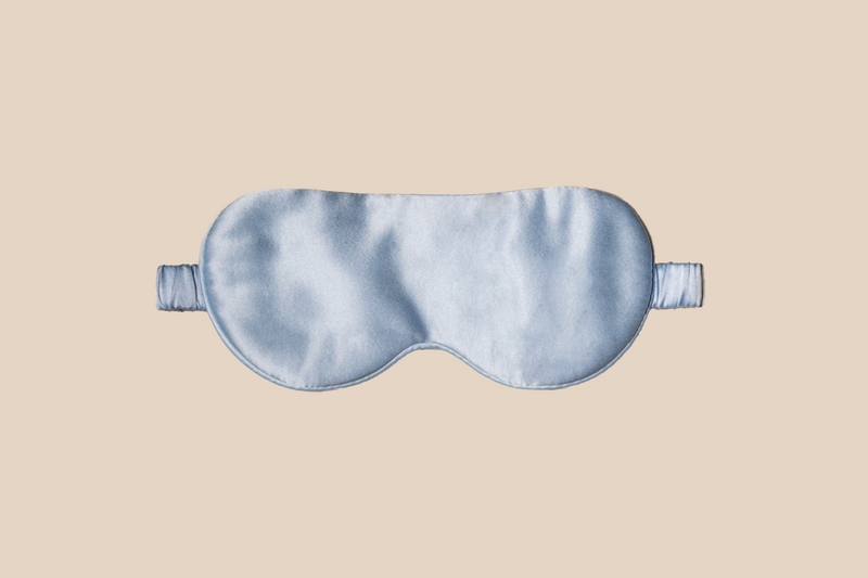 Sky Blue Silk Eye Mask